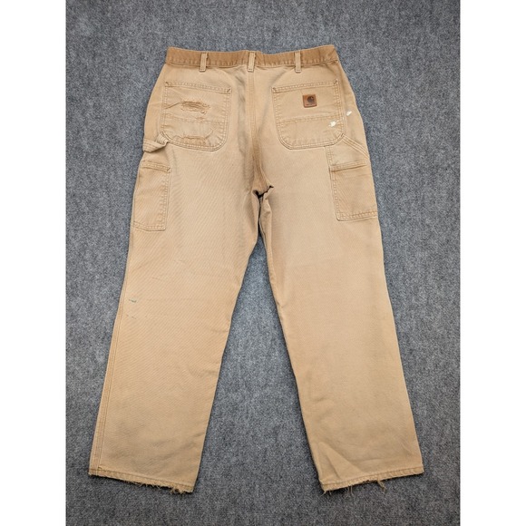Carhartt B11 BRN 36x32 (Fit 34x29) Original Dungaree Fit Pants Distressed Faded - Picture 8 of 15